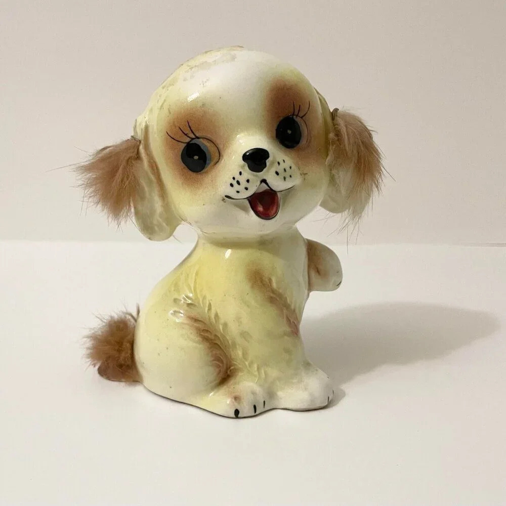 Vintage Dog Coin Bank Made in Japan 5.5 Inch Tall Figurine